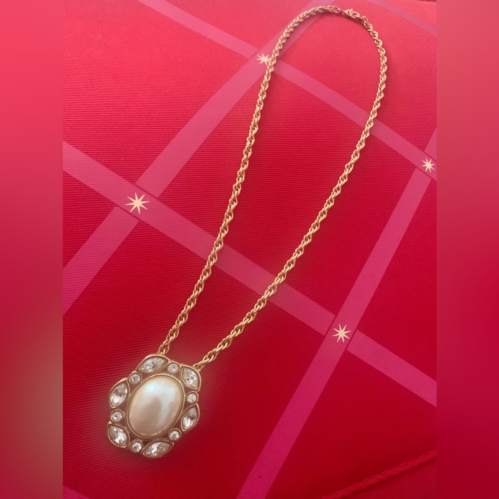 Vintage Gold Pearl Drop Monet Necklace